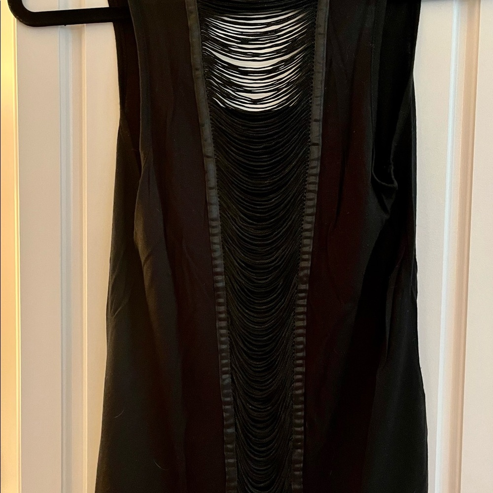 Amazing black going out tank top with awesome back!